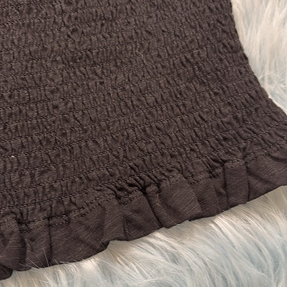 NWT Boden Squareneck Smocked Puff Sleeve Crop Top Black sz 6 - Picture 7 of 11